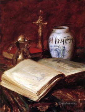 ウィリアム・メリット・チェイス Painting - 古い本 ウィリアム・メリット・チェイス